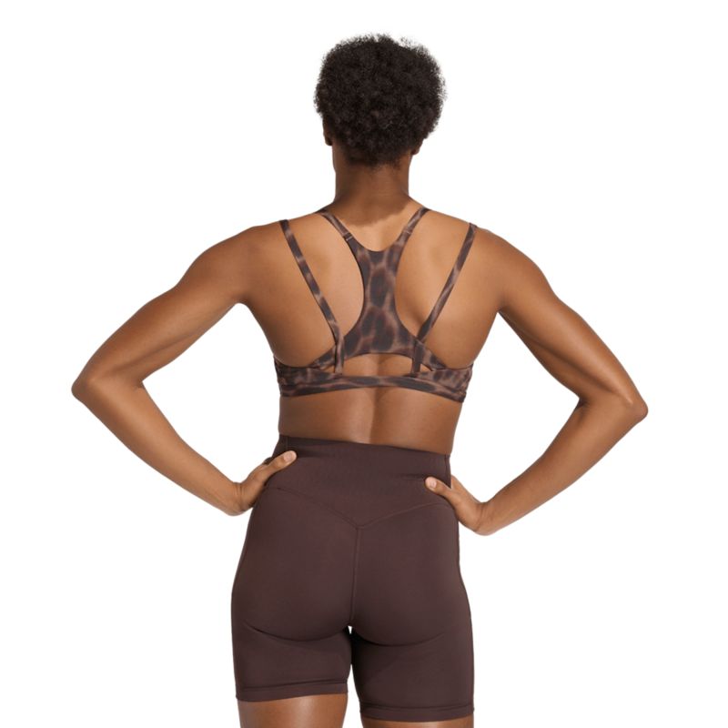 Adidas Optime Workout Leopard Strappy Light Support Bra Sport BH