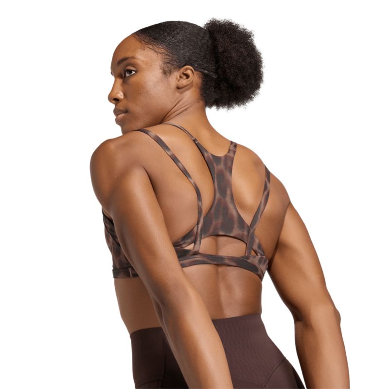 Adidas Optime Workout Leopard Strappy Light Support Bra Sport BH