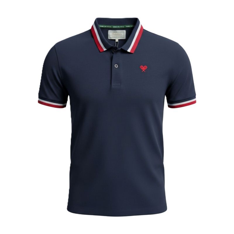Social Atelier Polo Uni Jaquard Collar Tennisshirt